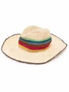 Paul Smith Wide Brim Straw Crochet Hat In Multi