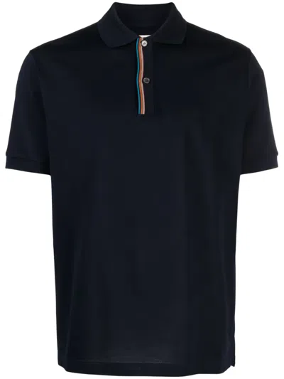 Paul Smith Cotton Polo Shirt In Dark Navy