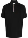 Paul Smith Signature Stripe Cotton Polo Shirt In Schwarz