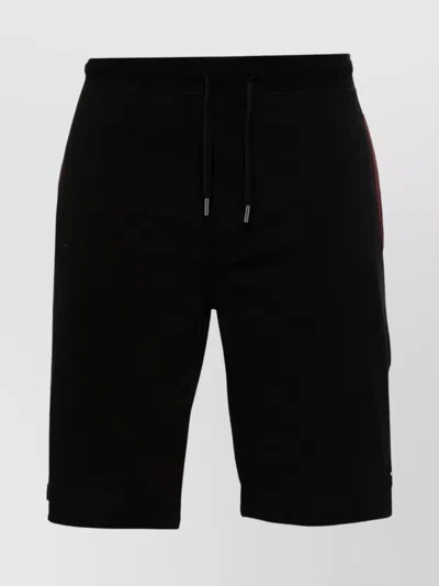 Paul Smith Rainbow Stripe Cotton Sweat Shorts In Black