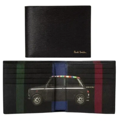 Pre-owned Paul Smith ⚡rare⚡  Black Grained Leather 'mini Stripe' Car Wallet W/tags ?