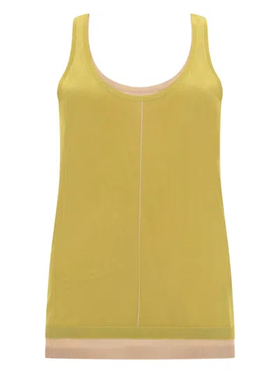Paul Smith Sleeveless Scoop Neck Smooth Texture Tank Top In Yellow