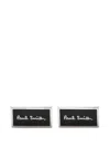 Paul Smith Rectangle-frame Logo Cufflinks In Black