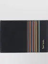 Paul Smith Black Leather Signature Stripe Block Credit Card Holder