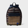 Paul Smith Recycled Nylon Multi Stripe Backpack Green In Green