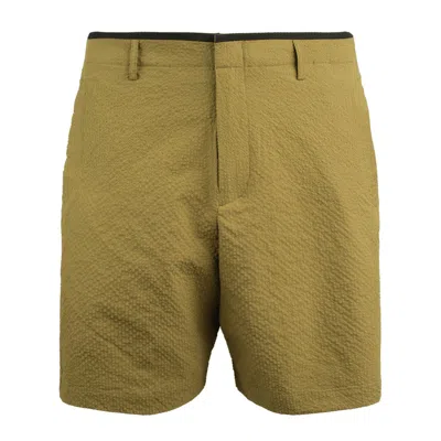 PAUL SMITH PAUL SMITH RECYCLED POLYESTER BUBBLE SEERSUCKER KHAKI SHORTS
