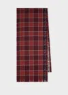 Paul Smith Red Border Check Scarf In Red