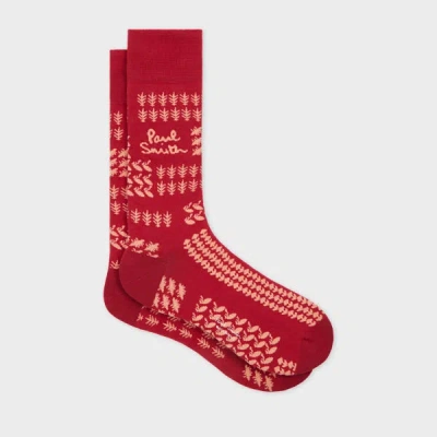 Paul Smith Red Contrast 'bandana' Socks