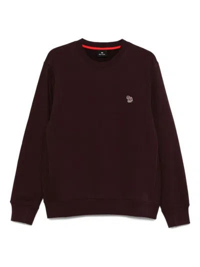 PAUL SMITH RED CREWNECK LOGO SWEATSHIRT