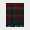 Paul Smith Red Merino Wool Check Blanket In Red