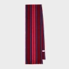 Paul Smith Red Merino Wool Multistripe Scarf In Red