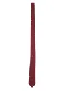 Paul Smith Slim Tie Patterned Fabric Embroidered Tip In Red