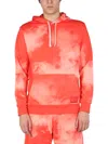 Paul Smith Cloud-print Pullover Hoodie In Red