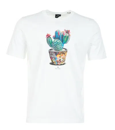 Paul Smith Regular Fit Cactus T Shirt White