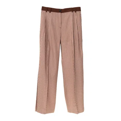 Paul Smith Regular Fit Check Pattern Pants With Contrasting Waistband In Neutral