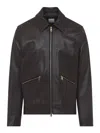 Paul Smith Regular Fit Leather Jacket Collared Design In Black