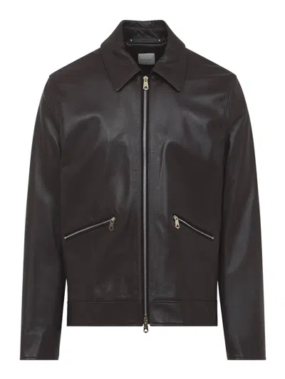 PAUL SMITH CHAQUETA DE CUERO - MARRÓN