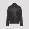 Paul Smith Regular Fit Leather Jacket Collared Design In Black