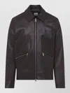 Paul Smith Regular Fit Leather Jacket Collared Design In Brown