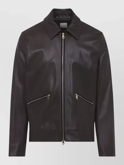 PAUL SMITH LAMB LEATHER REGULAR-FIT JACKET