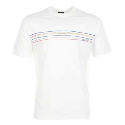 Paul Smith Regular Fit Short Sleeve T Shirt Sport Stripe White