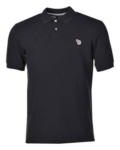 Paul Smith Regular Fit Short Sleeve Zebra Polo Shirt Black In Blue