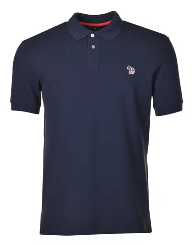 Paul Smith Regular Fit Short Sleeve Zebra Polo Shirt Dark Navy In Blue