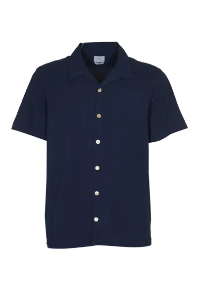 Paul Smith Regular Fit Short-sleeved Shirt In Dark Navy