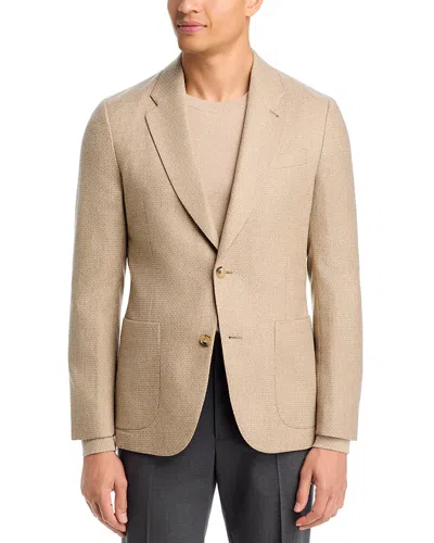 Paul Smith Regular Fit Textured Solid Wool Blend Jacket In Neutral