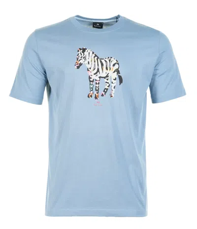 Paul Smith Regular Fit Zebra Large T Shirt 43d Greyish Blue