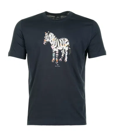 Paul Smith Regular Fit Zebra Large T Shirt 49 Very Dark Navy In Blue
