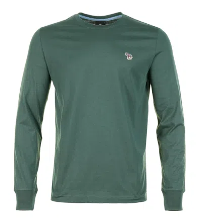 Paul Smith Regular Fit Zebra Long Sleeve T Shirt 37d Green