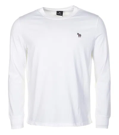 Paul Smith Regular Fit Zebra Long Sleeve T-shirt White