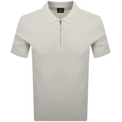 Paul Smith Regular Fit Zip Polo Beige