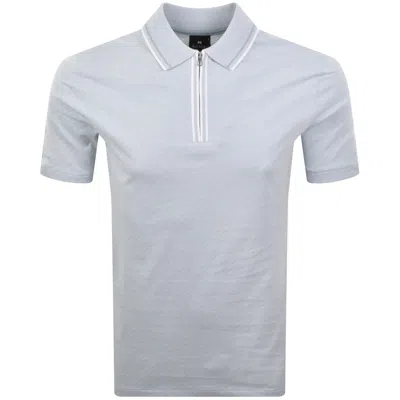 Paul Smith Regular Fit Zip Polo Blue