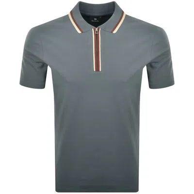 Paul Smith Regular Fit Zip Polo Grey In Gray