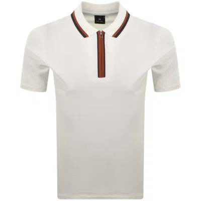 Paul Smith Regular Fit Zip Polo White