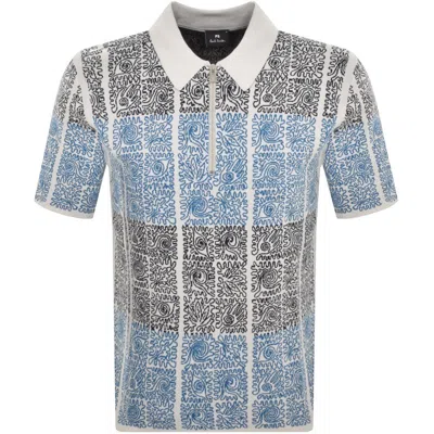 Paul Smith Regular Zip Polo T Shirt Grey