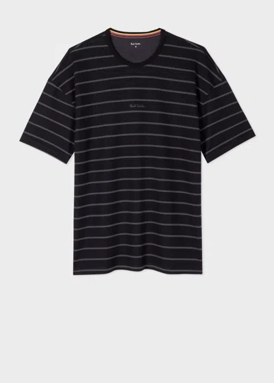 Paul Smith Regular-fit Black Cotton-modal Stripe Lounge T-shirt