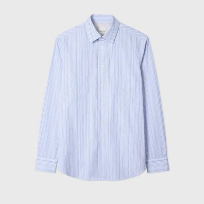 Paul Smith Striped Long-sleeved Shirt In Gnawed Blue