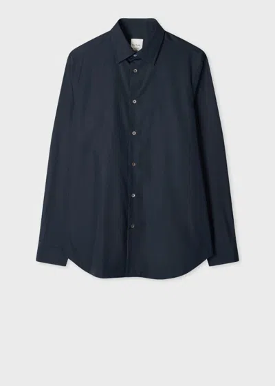 Paul Smith Regular-fit Navy Cotton Easy Care Shirt Blue