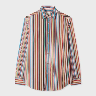 Paul Smith Regular-fit 'signature Stripe' Poplin Shirt Multicolour