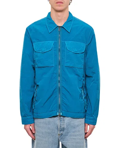 Paul Smith Relaxed Fit Casual Jacket With Double Zipperclassic Collar In Blue