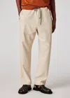 Paul Smith Relaxed-fit Ecru Cotton-linen Trousers In Beige In Neutral