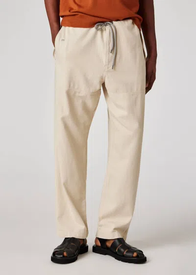 Paul Smith Relaxed-fit Ecru Cotton-linen Trousers In Beige In Neutral