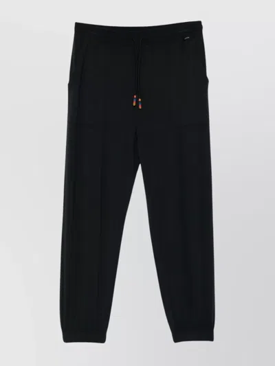 Paul Smith Relaxed Fit Trousers With Elasticated Waistband And Cuffs In Black