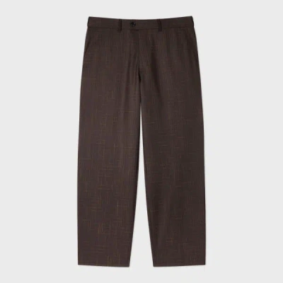 Paul Smith Relaxed-fit Aubergine Wool Check Trousers Purple