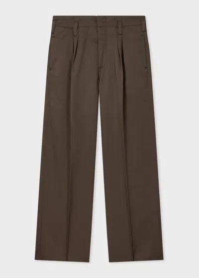 Paul Smith Relaxed-fit Brown Wool-twill Trousers
