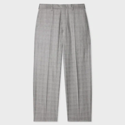Paul Smith Check-pattern Relaxed-fit Tailored Trousers In Gray