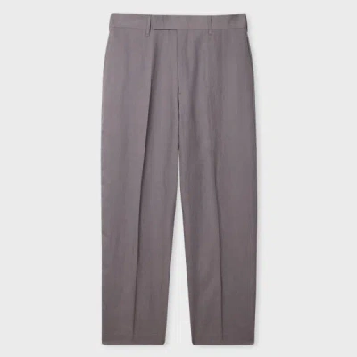 Paul Smith Pressed-crease Relaxed-fit Linen Trousers In Gray